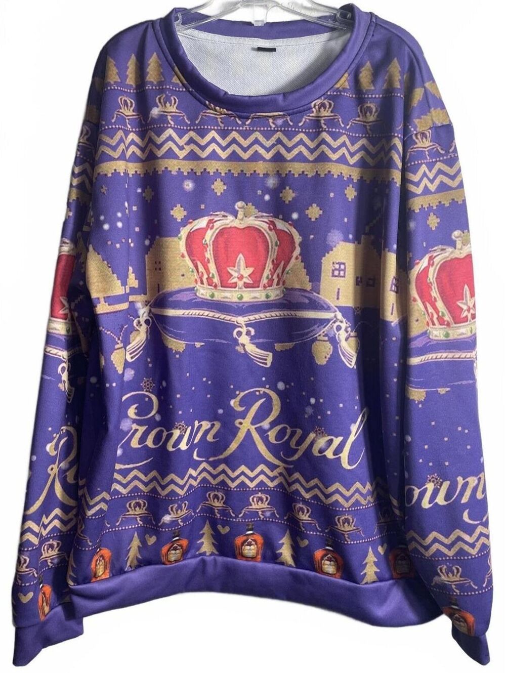 Crown Royal Sweat Shirt Womens Size Large Purple Gold Crew
